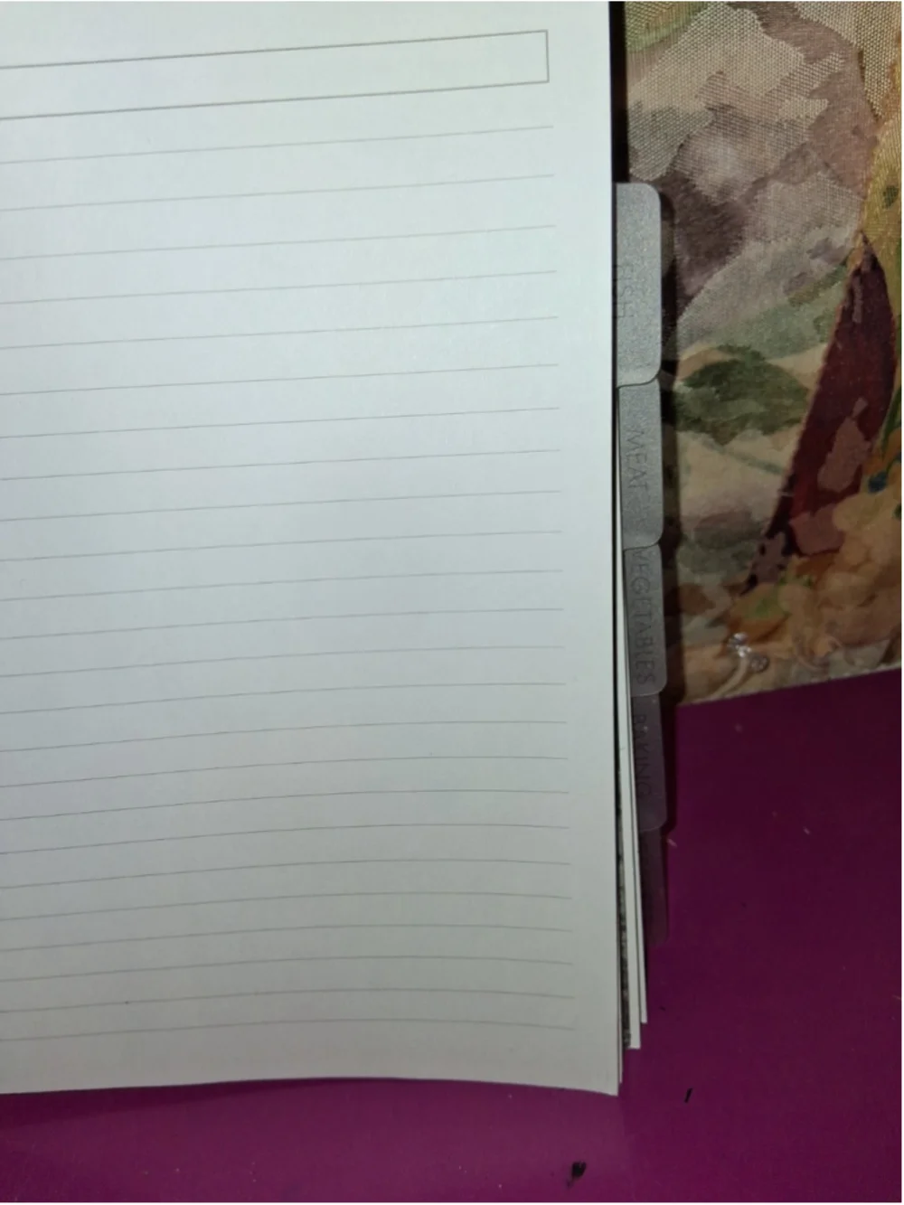 Papirløse Spiral Bound Recipe Book Lemon Cover Tabbed Blank Lined Pages